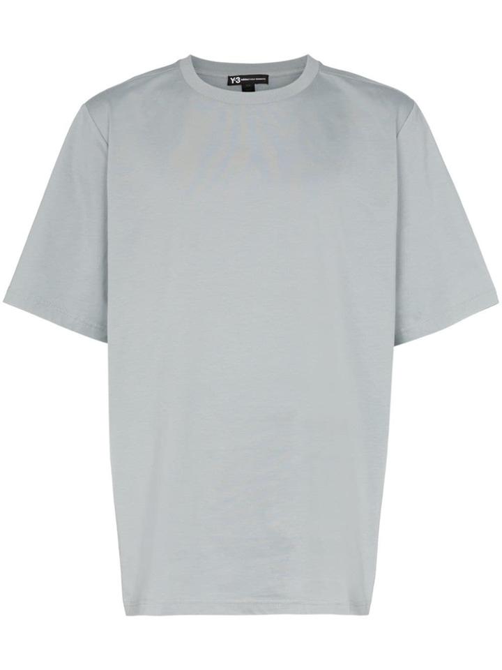 Y-3 Skull Logo Print Cotton T-shirt - Grey