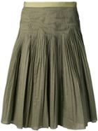 Tory Burch Pleated Wrap Skirt - Green
