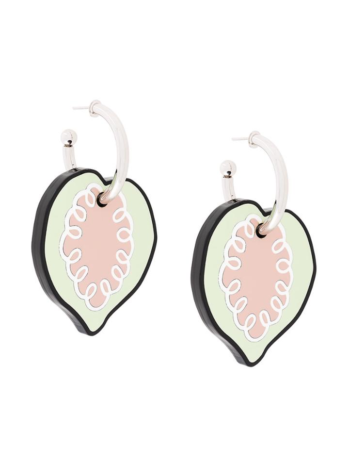 Marni Drop Heart Earrings - Black