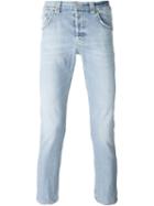 Dondup Cropped Straight Leg Jeans, Men's, Size: 38, Blue, Cotton/spandex/elastane