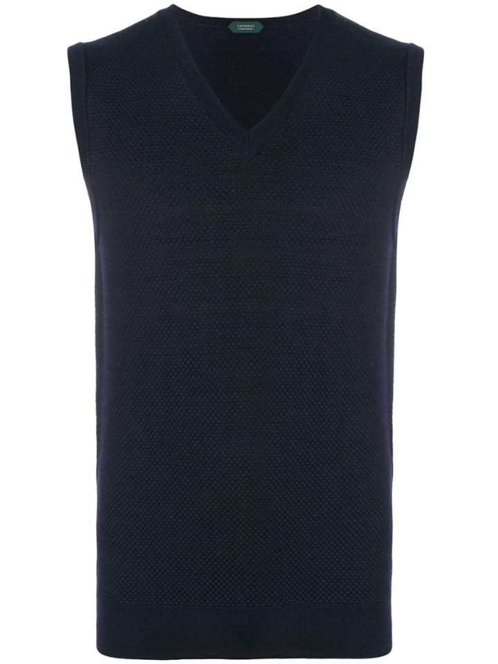 Zanone Knitted Vest - Blue