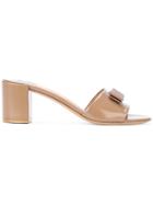 Salvatore Ferragamo Low Heel Vara Bow Sandals - Nude & Neutrals