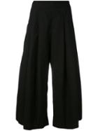 Labo Art Wide-leg Cropped Trousers, Women's, Size: 2, Black, Cotton