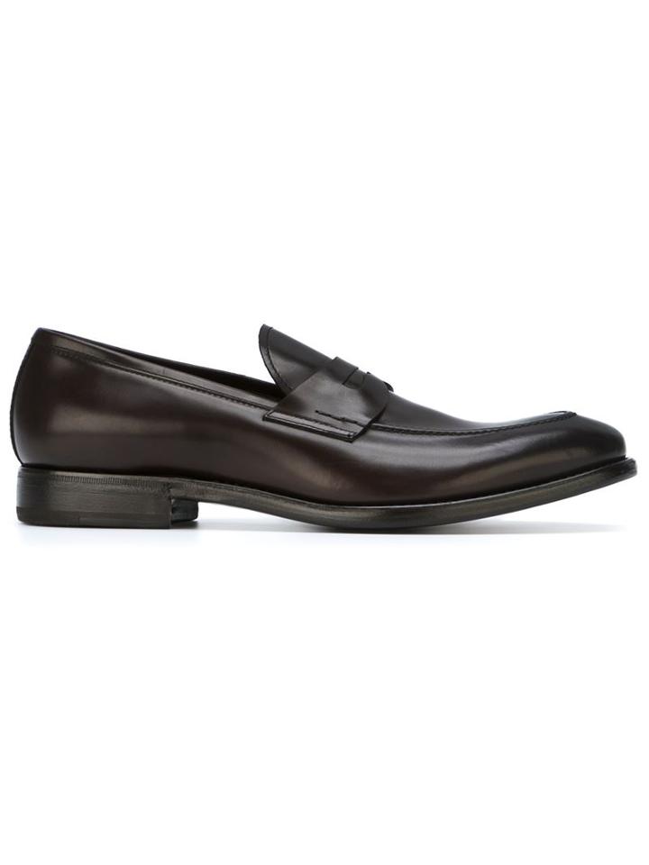 Henderson Baracco Classic Penny Loafers, Men's, Size: 42, Brown, Calf Leather/leather