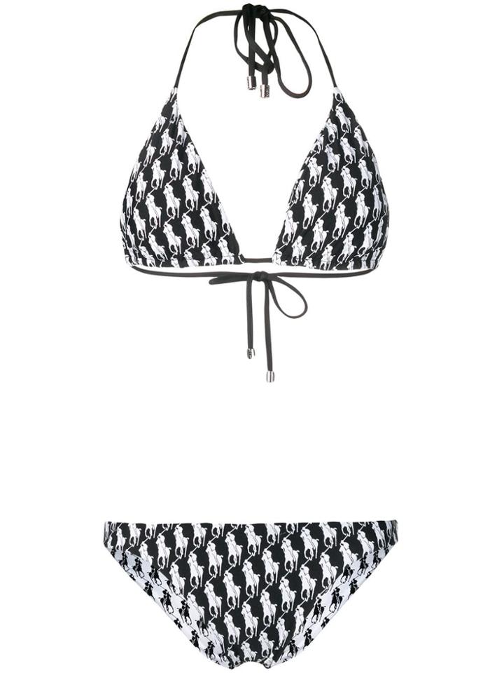 Polo Ralph Lauren Logo Print Bikini Set - Black