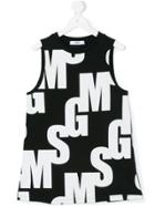 Msgm Kids Logo Print Top - Black