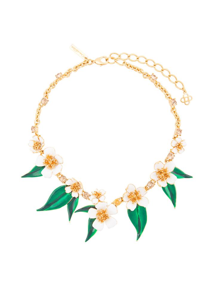Oscar De La Renta Delicate Flowers Necklace - White