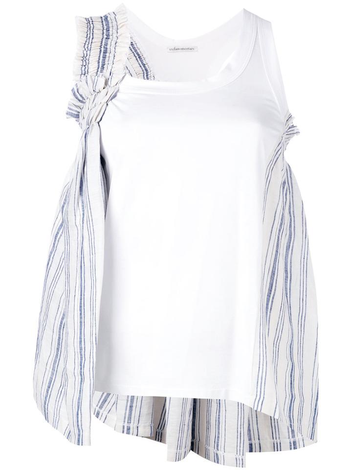 Stefano Mortari - Layered Tank Top - Women - Cotton/linen/flax - 40, White, Cotton/linen/flax