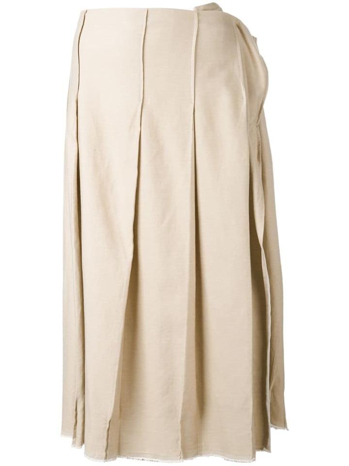 Yohji Yamamoto Pre-owned Pleated Skirt - Neutrals
