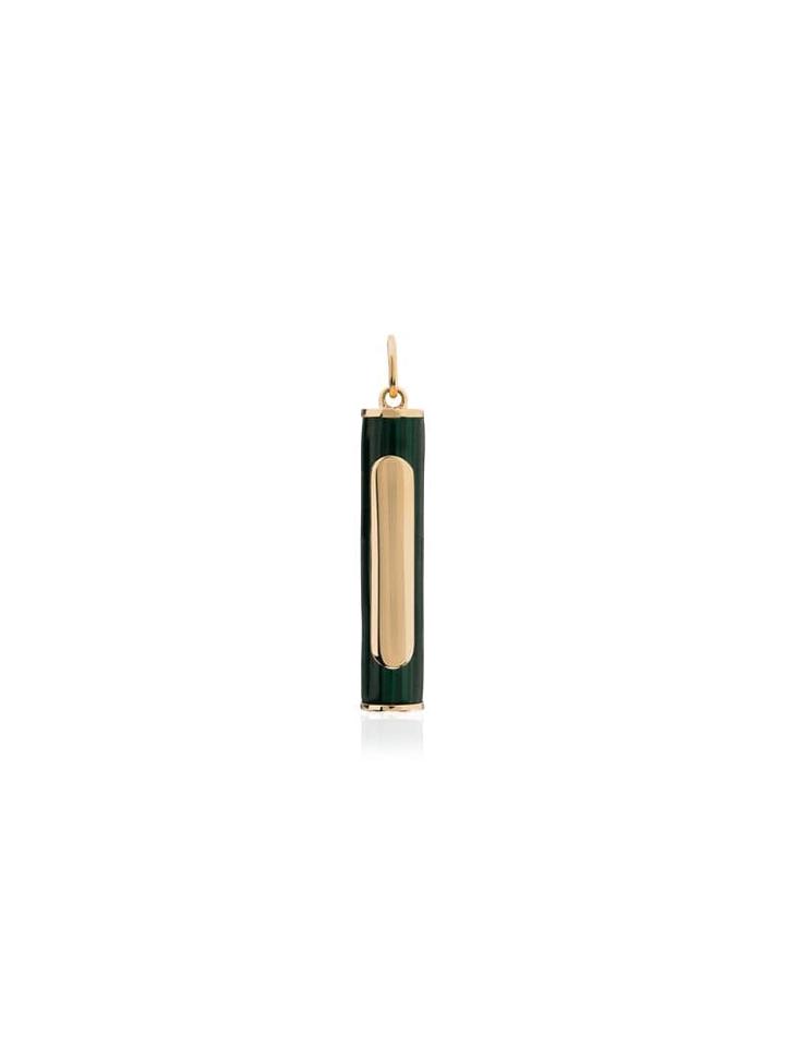 Foundrae 18kt Gold Onyx Earth Clockweight Pendulum Pendant