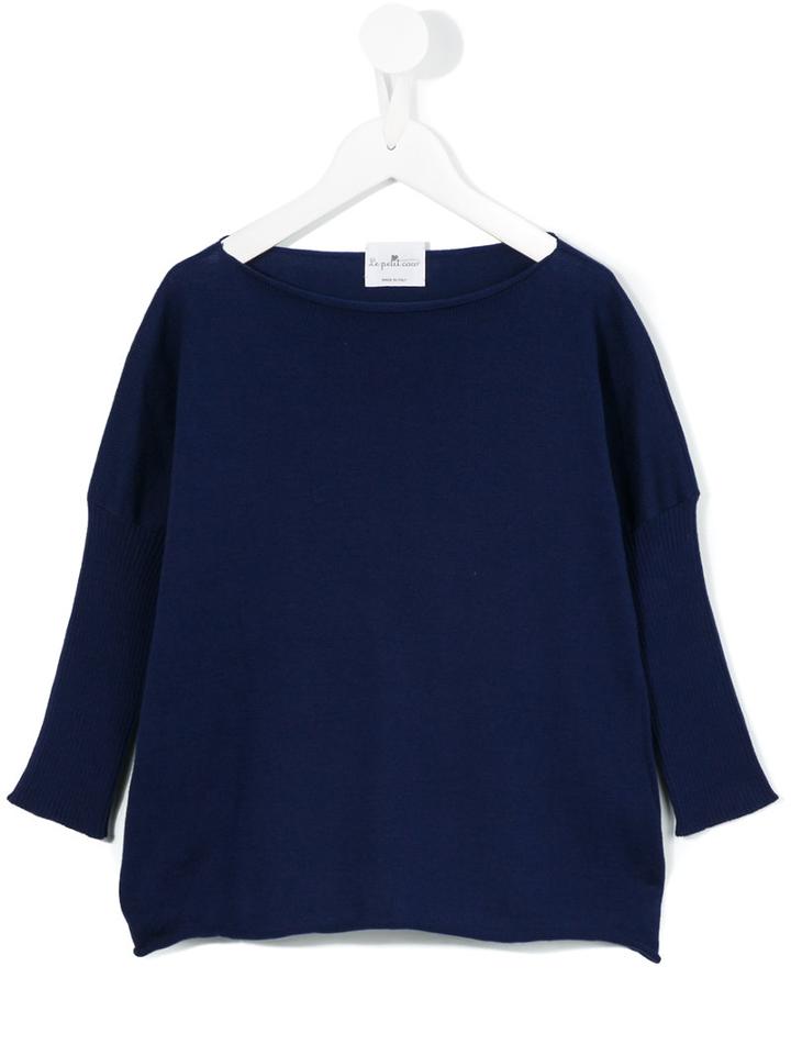 Le Petit Coco Gathered Sleeve Jumper, Girl's, Size: 12 Yrs, Blue