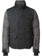 Moncler Grenoble Panelled Padded Jacket, Men's, Size: 2, Grey, Feather Down/polyamide/polyester/wool