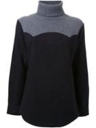 Me & Mr. Gentleman Roll Neck Jumper, Women's, Black, Cotton/nylon/wool
