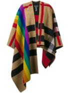Burberry Rainbow Vintage Check Poncho - Brown