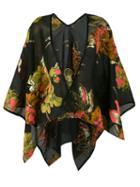 Ermanno Gallamini - Floral Print Oversized Jacket - Women - Silk/polyamide/polyester - One Size, Black, Silk/polyamide/polyester