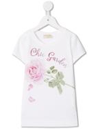 Monnalisa Chic Garden Rhinestone T-shirt - White