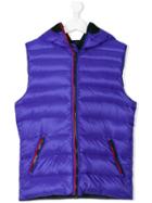 Ai Riders On The Storm Kids Teen Pom Pom Padded Gilet - Blue