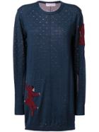 Sonia Rykiel Panther Detail Sweater Dress - Blue