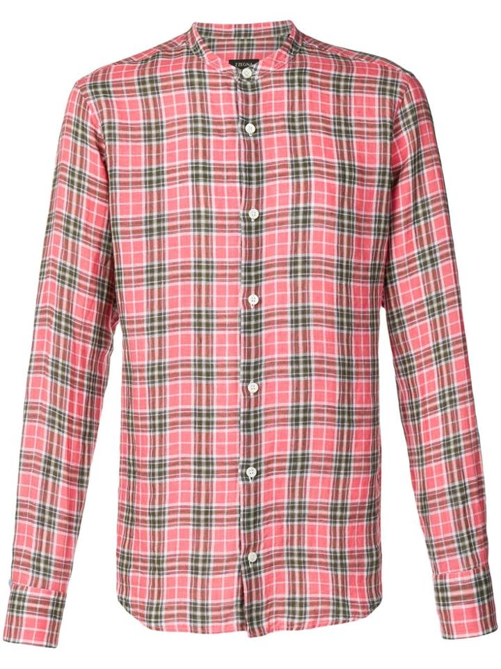 Z Zegna Plaid Shirt - Red