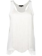 Barbara Bui Fringed Accent Tank Top, Women's, Size: Large, White, Silk/rayon