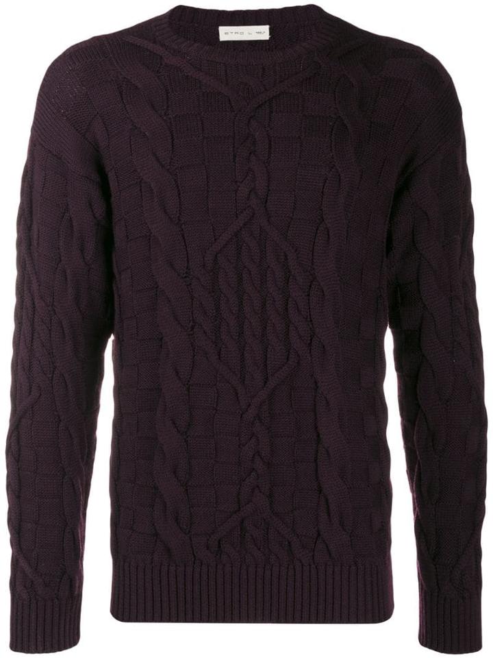 Etro Cable Knit Jumper - Purple