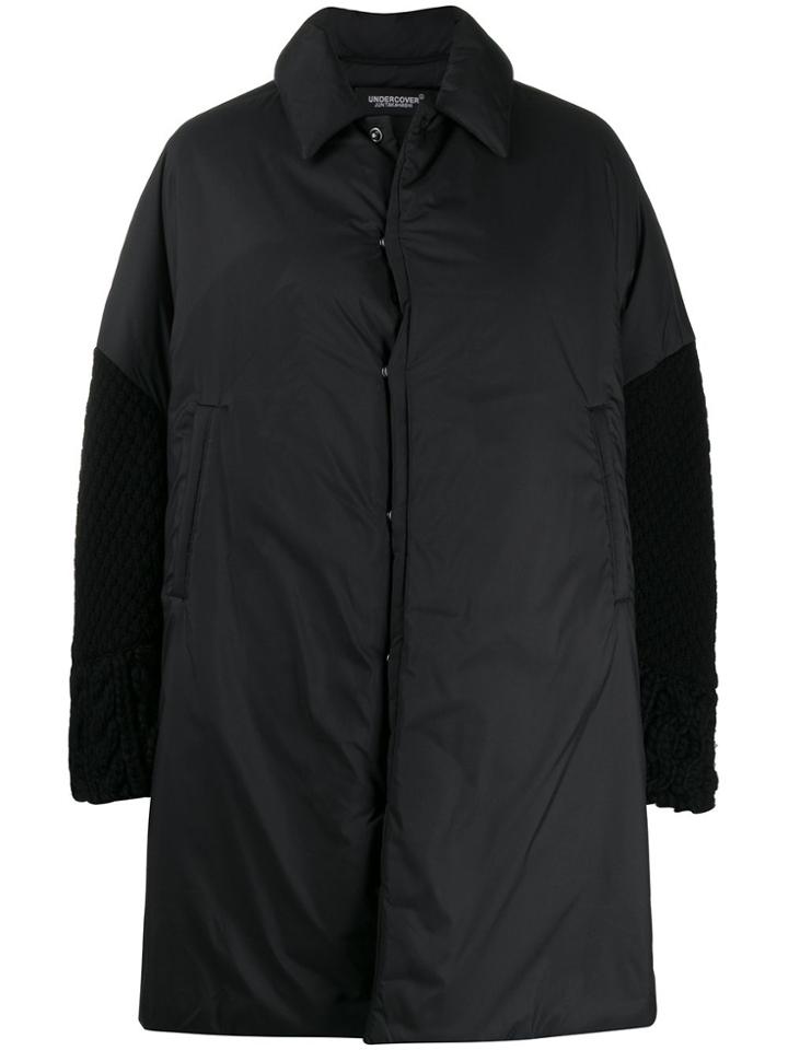 Undercover Dual-fabric Oversized Coat - Black