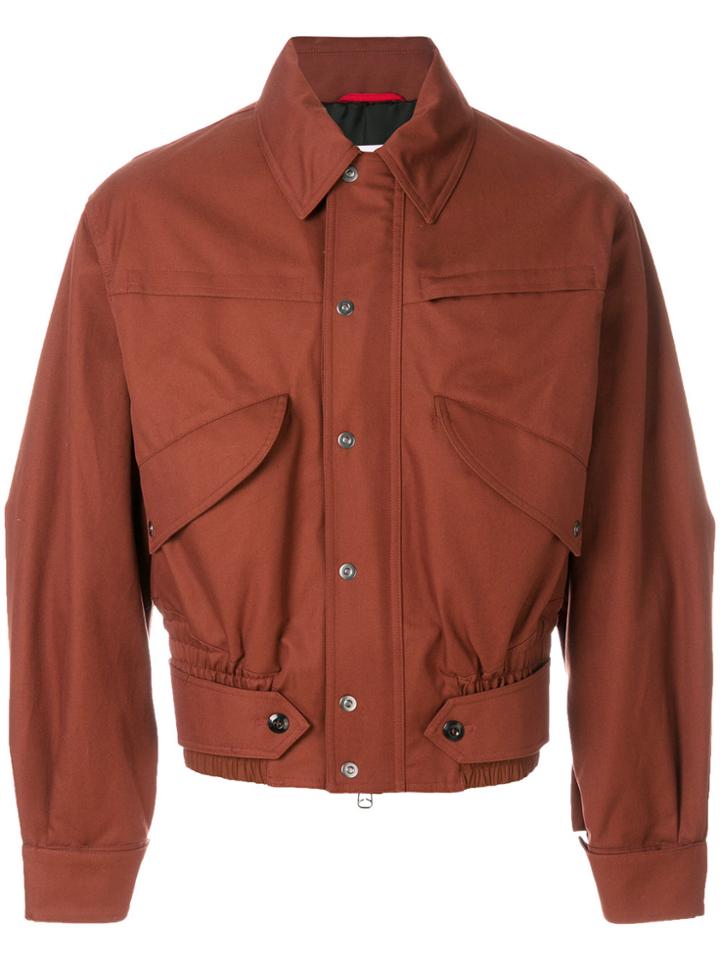 Oamc Cropped Button Jacket - Brown