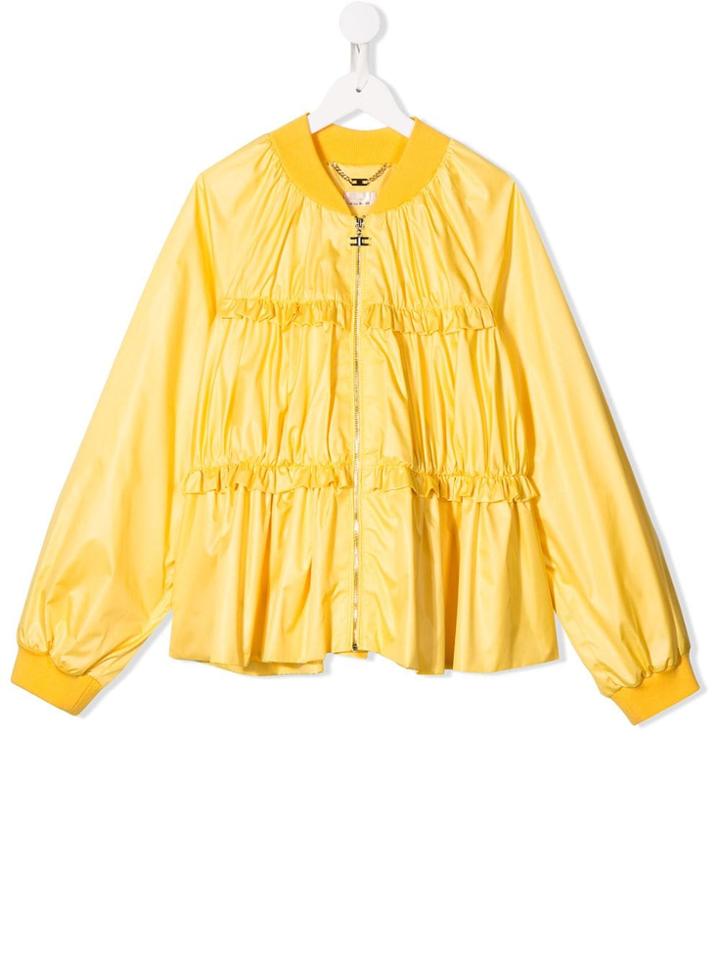 Elisabetta Franchi La Mia Bambina Teen Ruffle-trimmed Bomber Jacket -