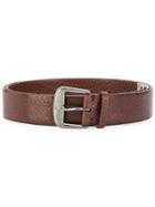 Brunello Cucinelli Textured Leather Belt - Brown