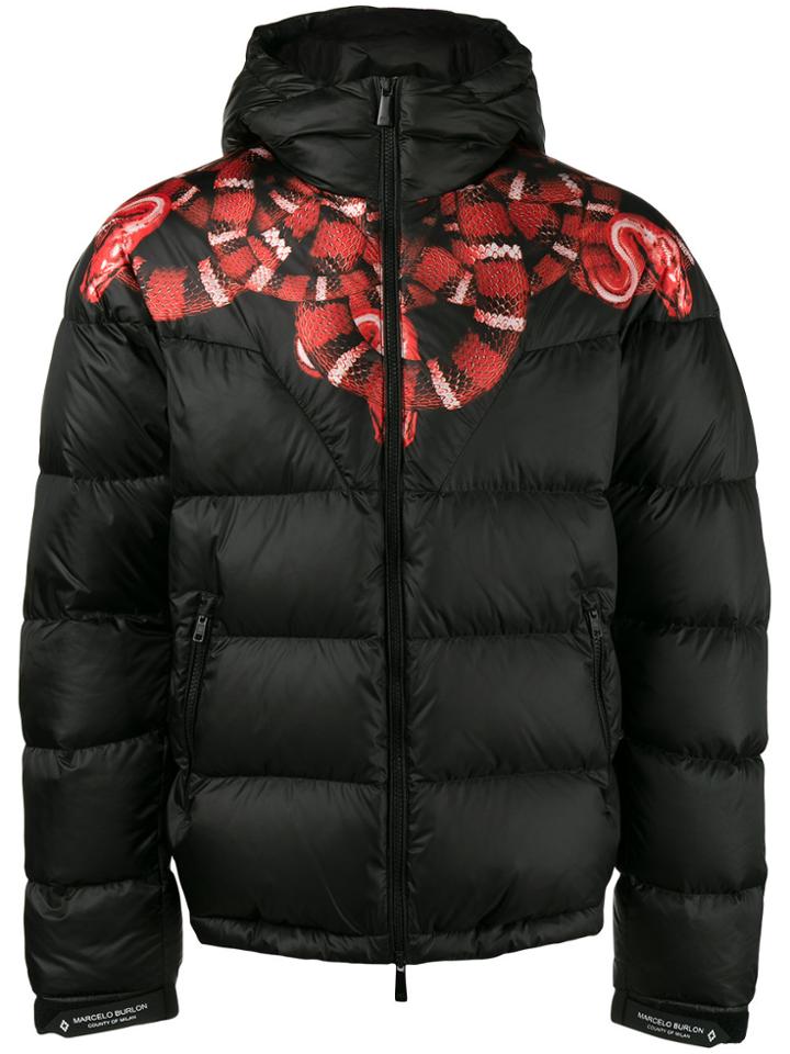 Marcelo Burlon County Of Milan Tropical Down Jacket - Black