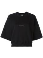 Saint Laurent Cropped Logo Sweatshirt - Black