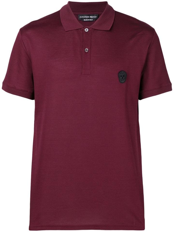 Alexander Mcqueen Skull Logo Polo Shirt - Red