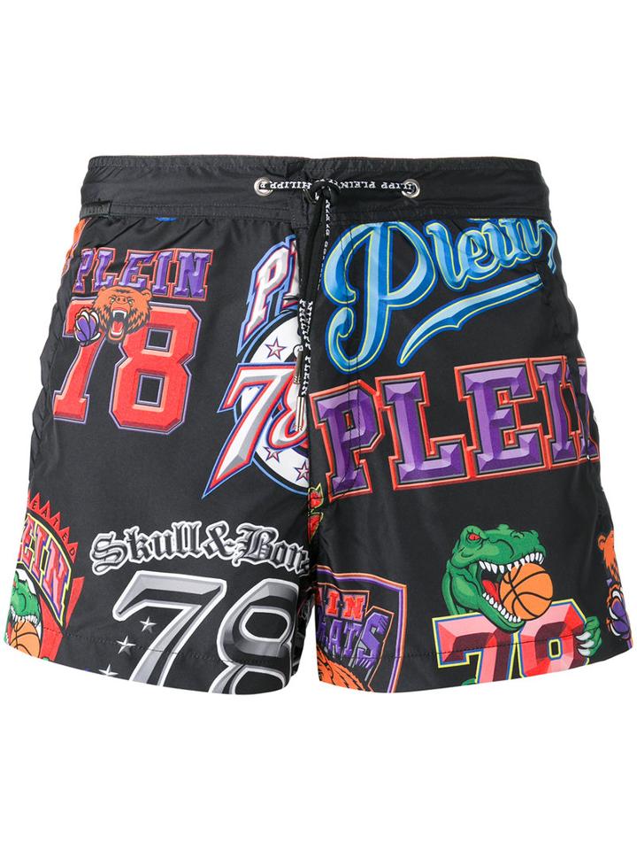 Philipp Plein 'bigfoot' Swimming Trunks, Men's, Size: Xl, Black, Polyester