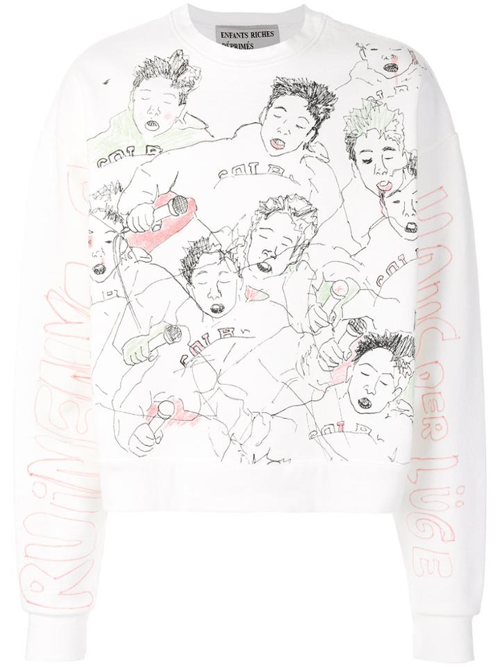 Enfants Riches Déprimés Sketch Print Sweatshirt - White