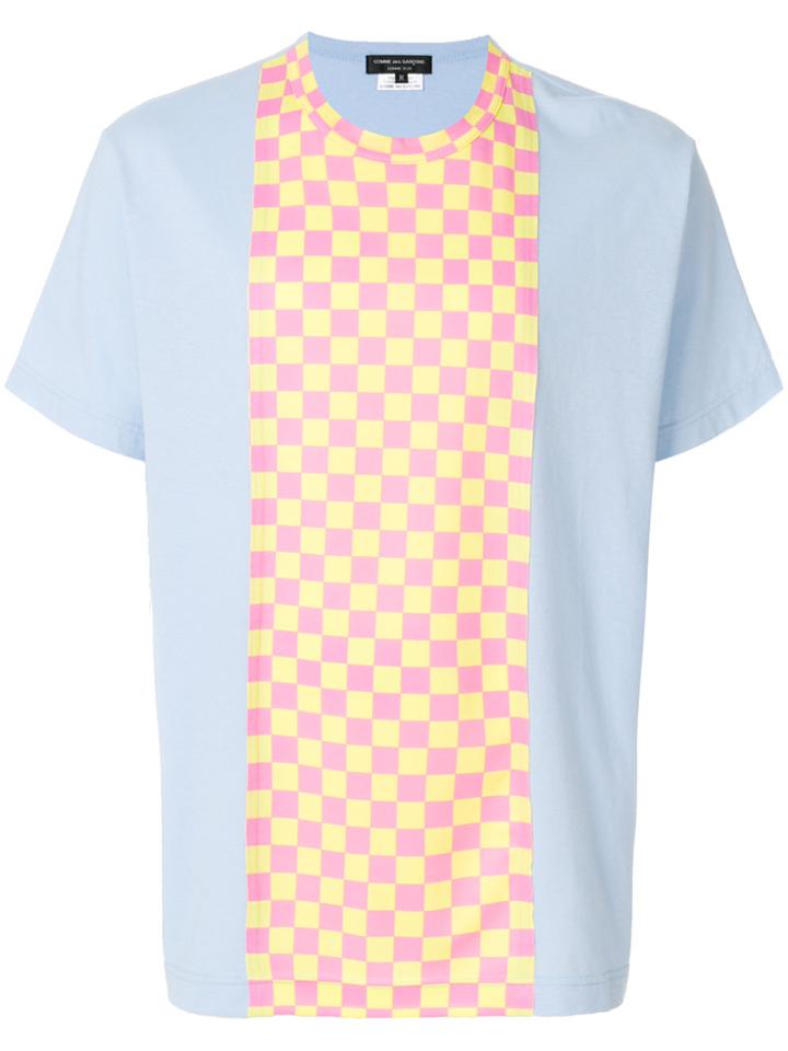 Comme Des Garçons Homme Plus Checkered Panel T-shirt - Blue