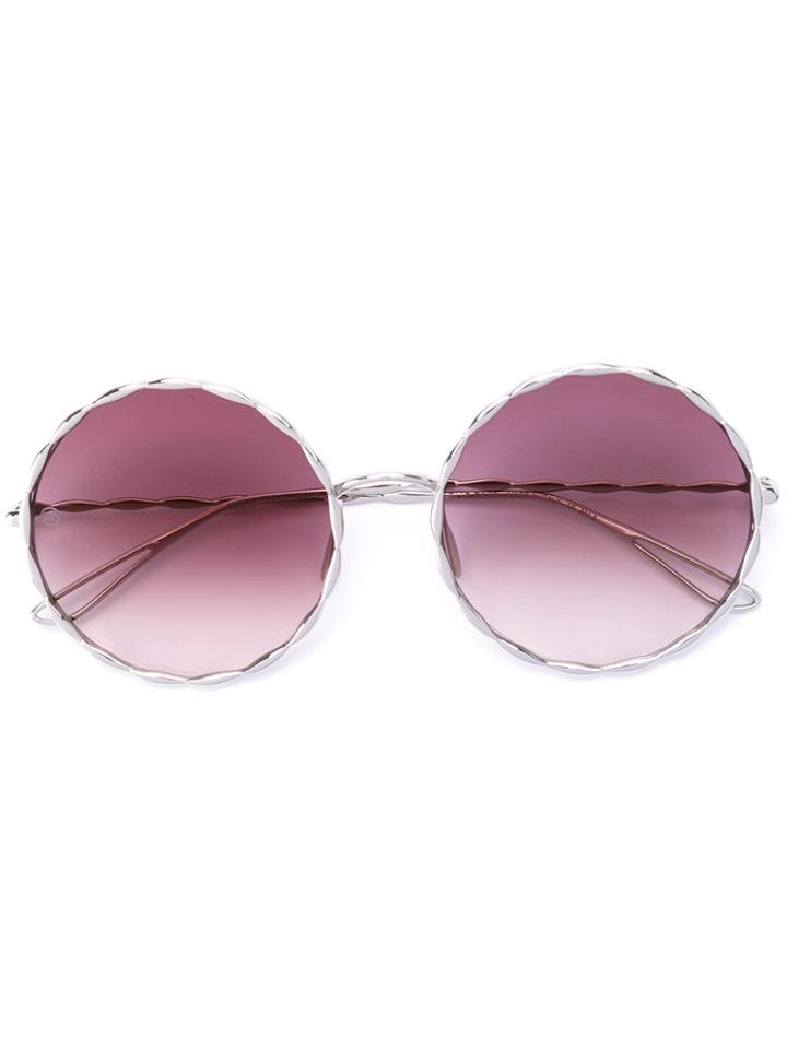 Elie Saab Round Frame Sunglasses - Metallic