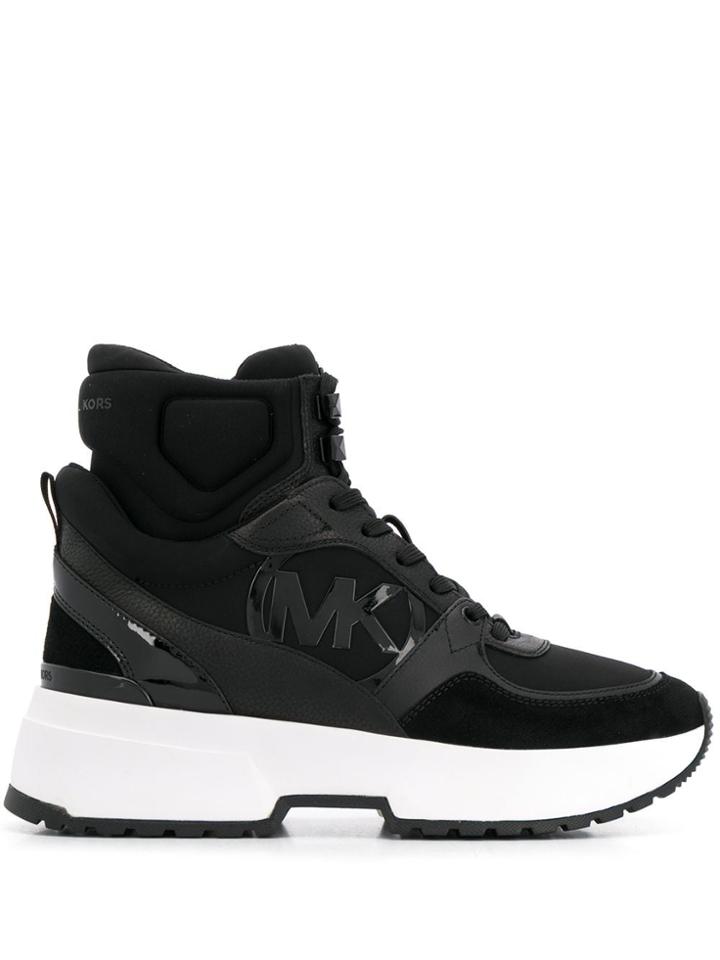 Michael Michael Kors Logo High-top Sneakers - Black