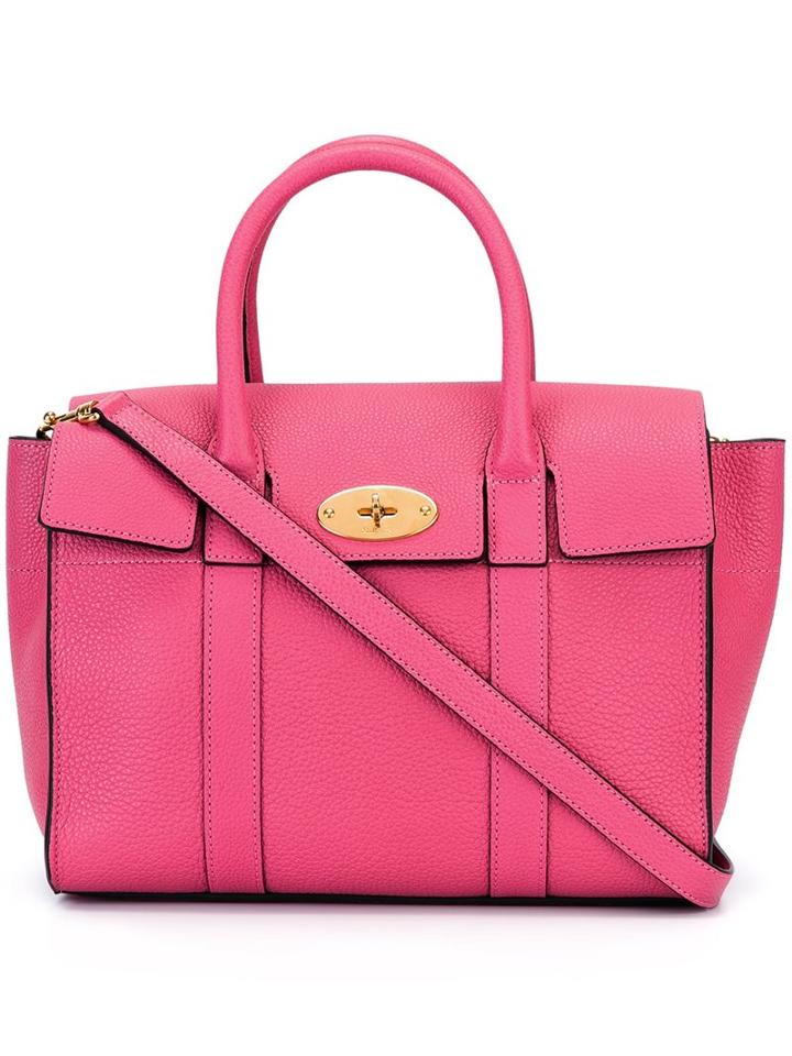 Mulberry Turnlock Tote Bag, Women's, Pink/purple