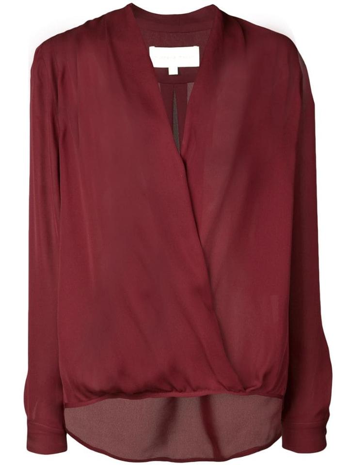 Michelle Mason Wrap V-neck Blouse - Red