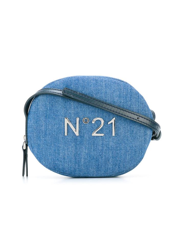 No21 Kids Logo Denim Shoulder Bag, Girl's, Blue