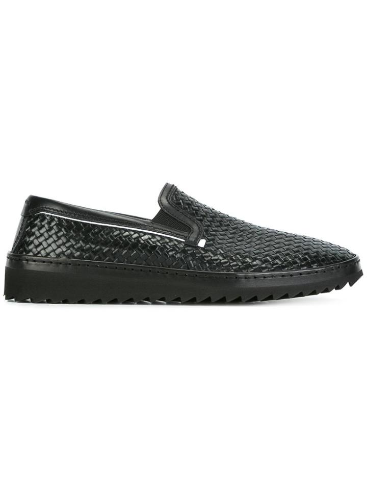 Dolce & Gabbana Woven Slip-on Sneakers - Black