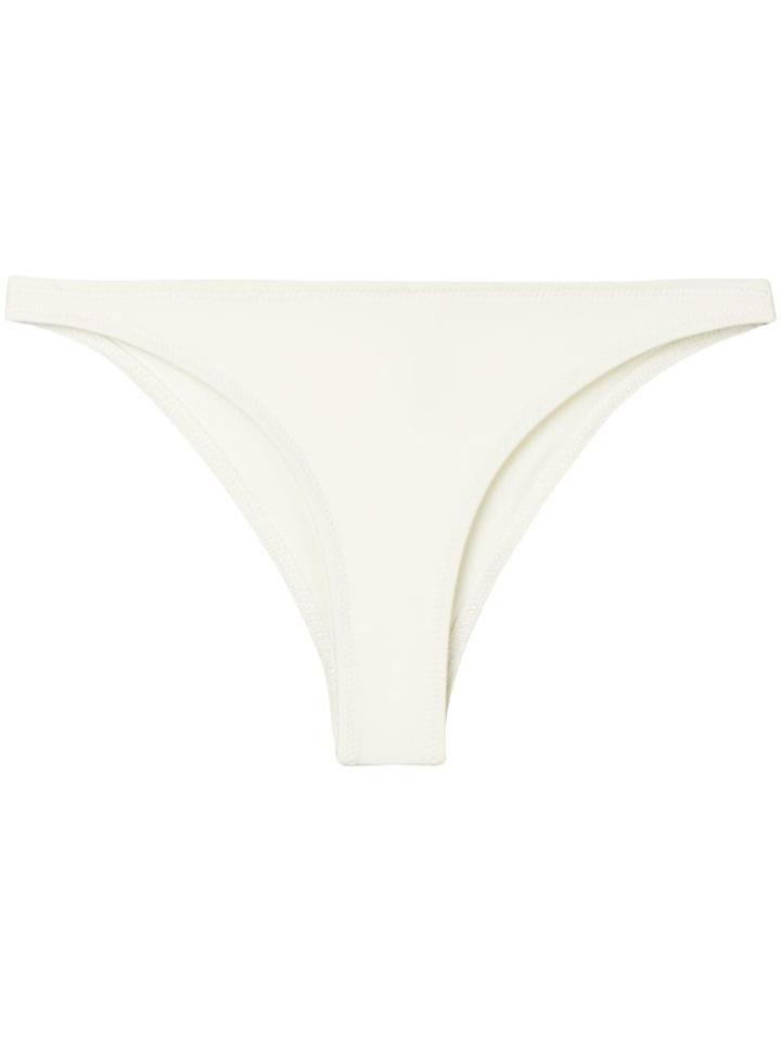 Solid & Striped Plain Bikini Bottom - White