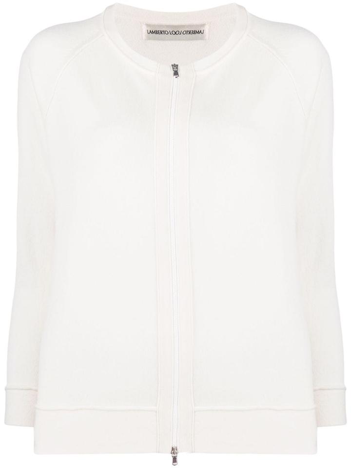 Lamberto Losani Zip-front Cashmere Cardigan - White