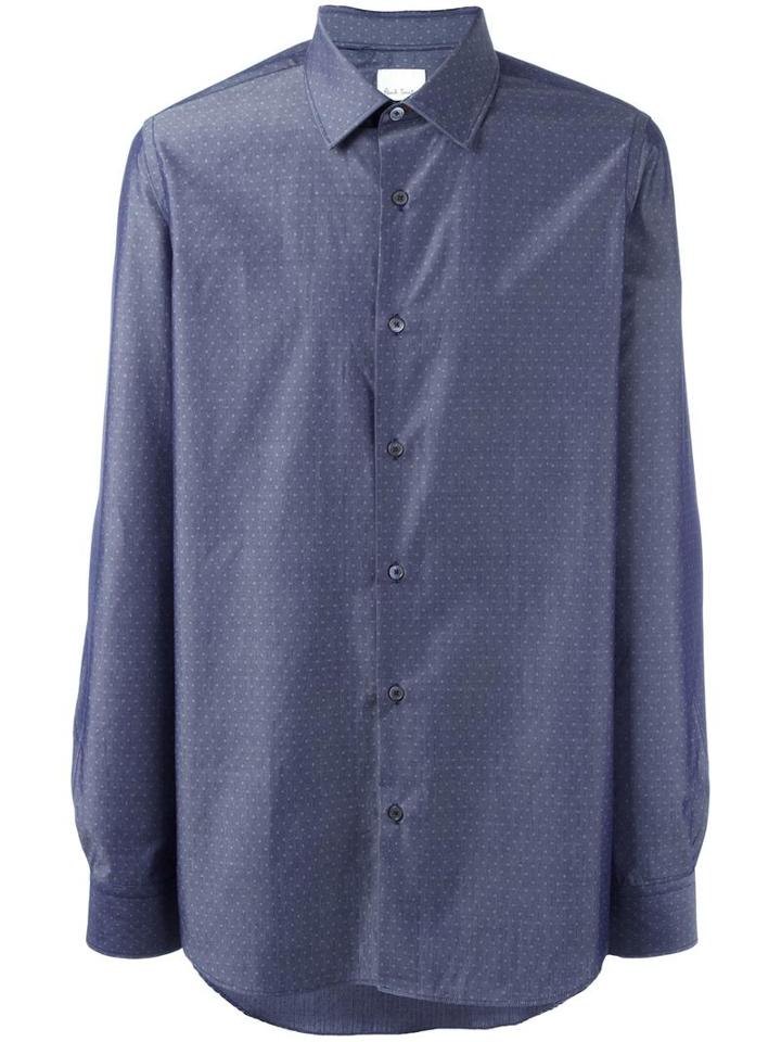 Paul Smith Patterned Shirt, Men's, Size: 39, Blue, Cotton