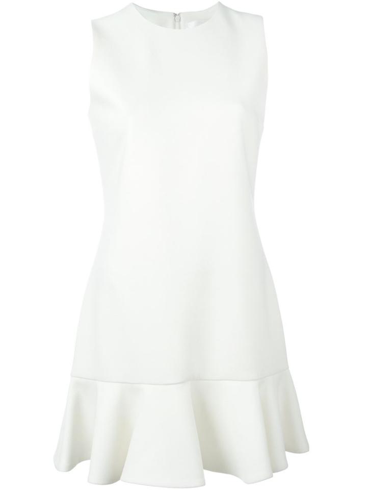 Victoria Victoria Beckham Flounce Hem Dress, Women's, Size: 14, White, Silk/wool