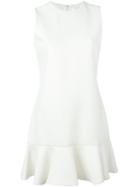 Victoria Victoria Beckham Flounce Hem Dress, Women's, Size: 14, White, Silk/wool