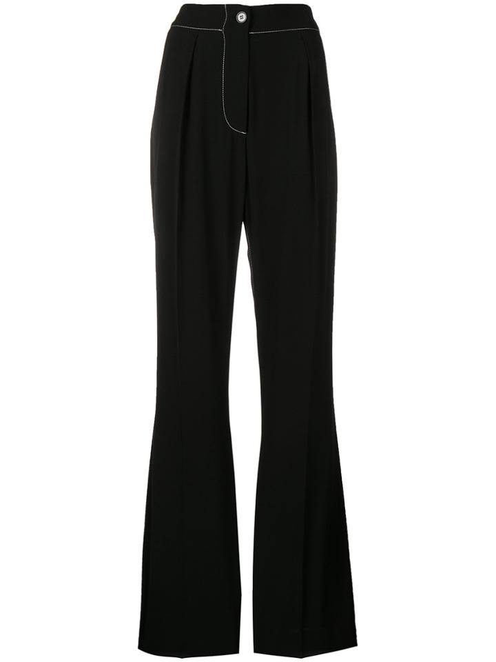 Marni Satin Crepe Flared Trousers - Black
