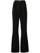 Marni Satin Crepe Flared Trousers - Black