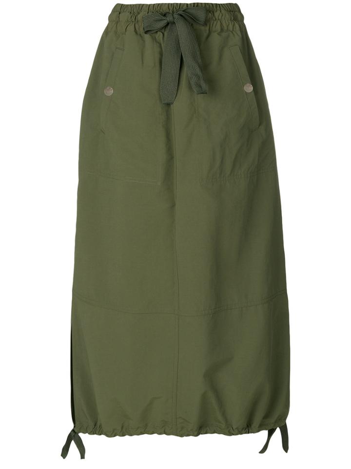 Moncler Drawstring Long Skirt - Green