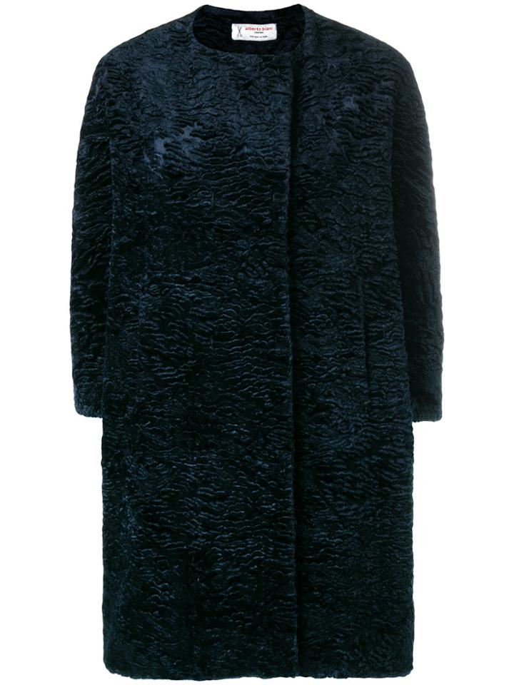 Alberto Biani Faux Fur Coat - Blue